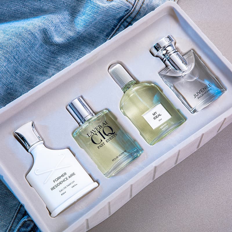 Men's fashionable perfume, gift box, silver fresh set, long lasting light fragrance 2