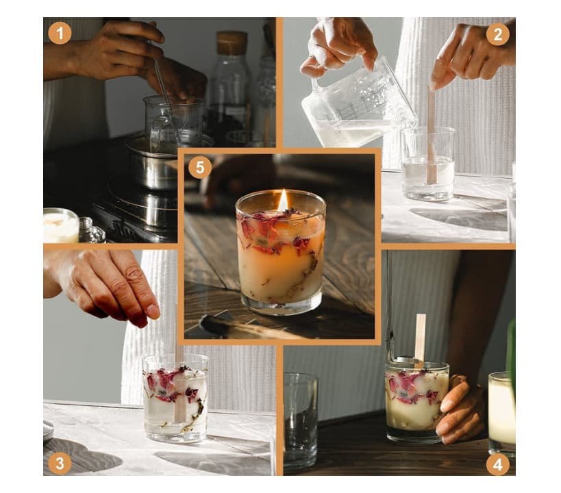 Wooden candle, tubing, DIY 4
