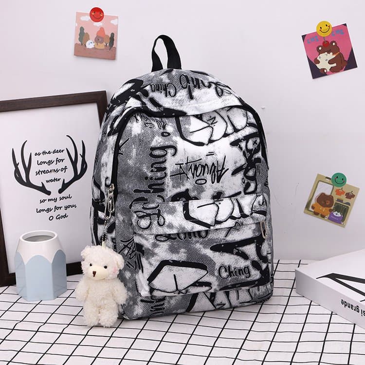 Nylon capacious school bag, backpack for men and women, print 3