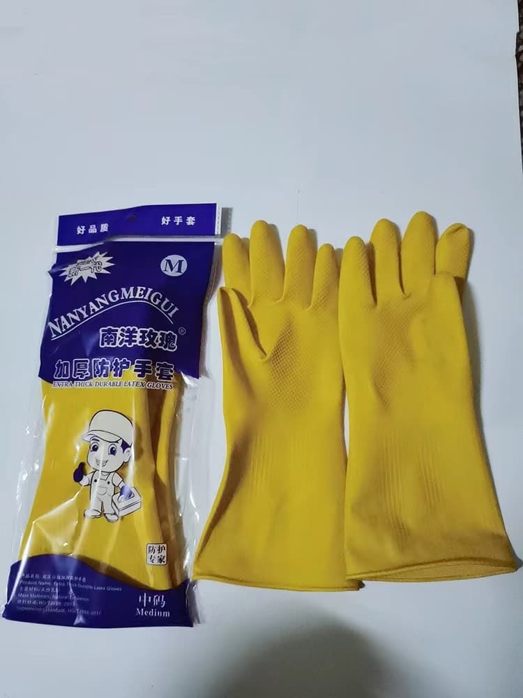 Latex rubber winter gloves, set, increased thickness 6