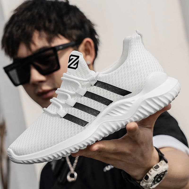 Men's breathable sports running sneakers, white sneakers, universal comfortable casual footwear, dropshipping available 3