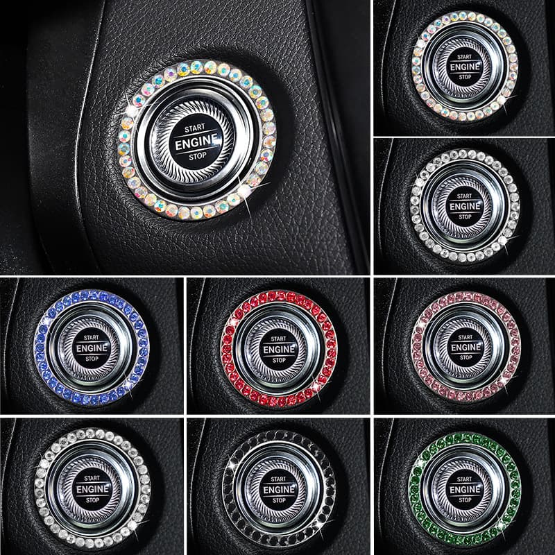 Wholesale car one-touch start button decorative ring artificial diamond crystal ignition ring decorative ring universal interior use