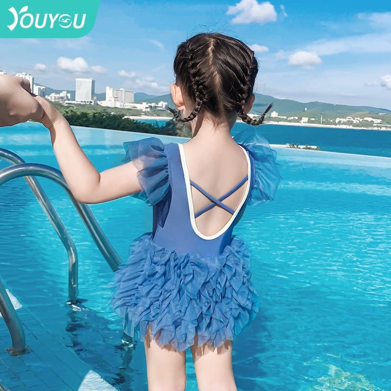 Children's swimsuit one-piece 2025 new girls cute skirt infant baby princess hot spring bathing suit for children