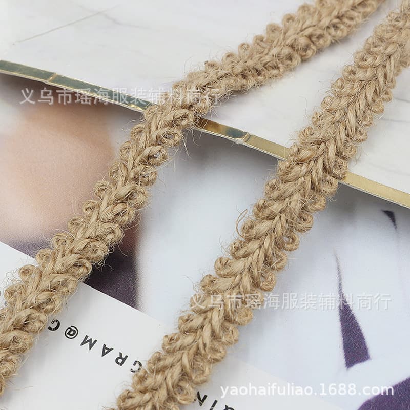 Factory sells hemp rope border woven woven hemp ropes to decorate retro decoration crafts and weave flat mochi 2