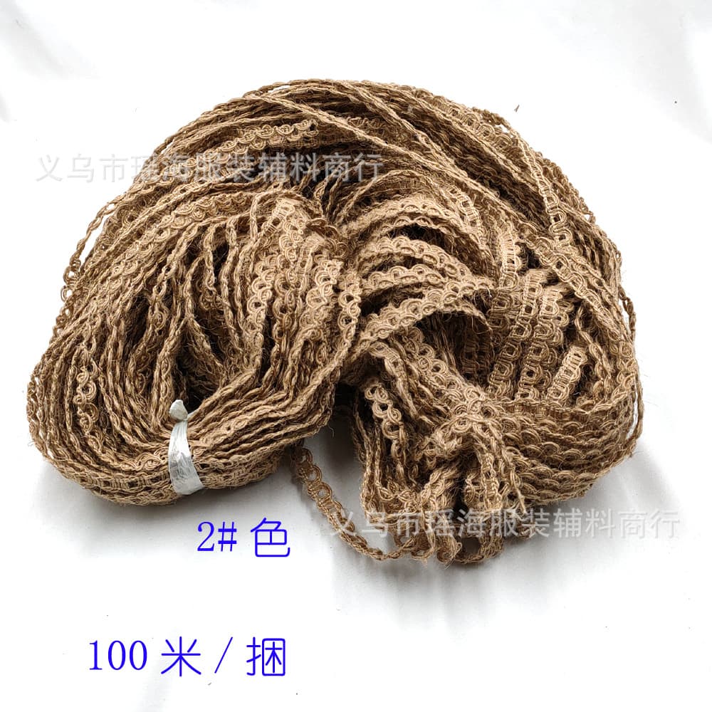 Factory sells hemp rope border woven woven hemp ropes to decorate retro decoration crafts and weave flat mochi 5