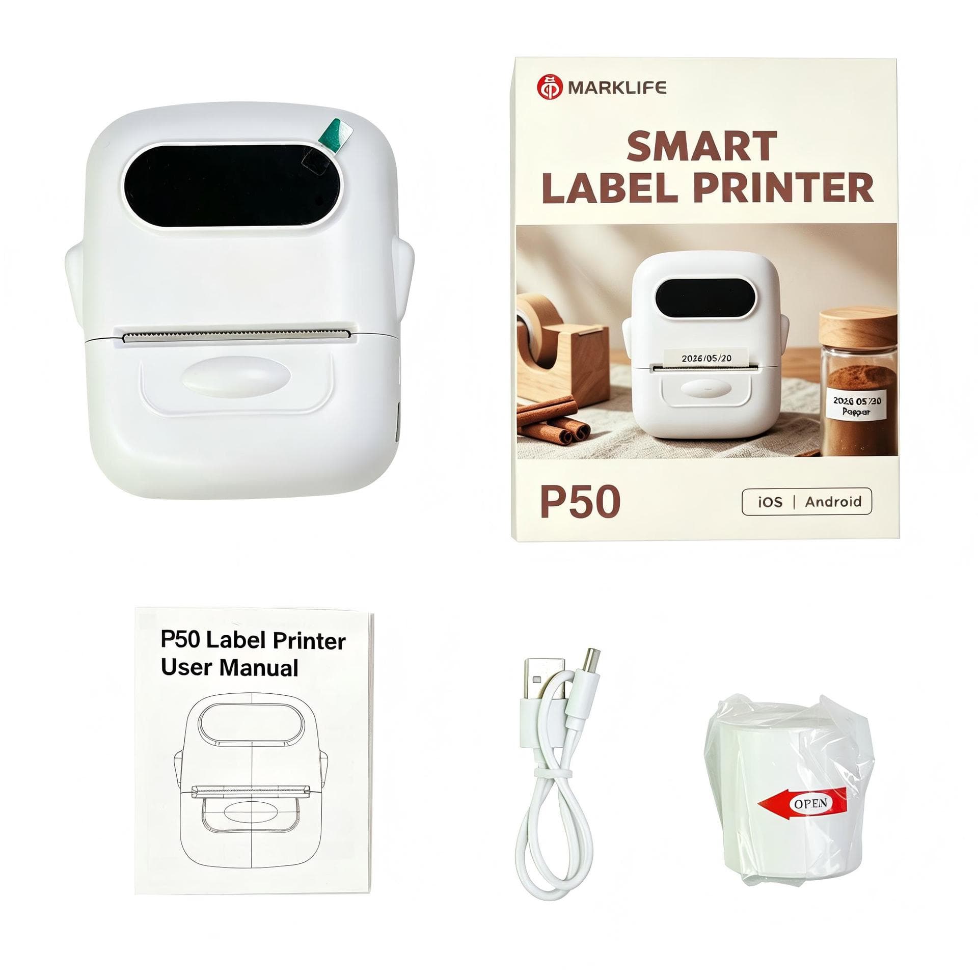 P50 Bluetooth Thermal Barcode Label Printer Factory InklessLabelPrinter Label Machine 5