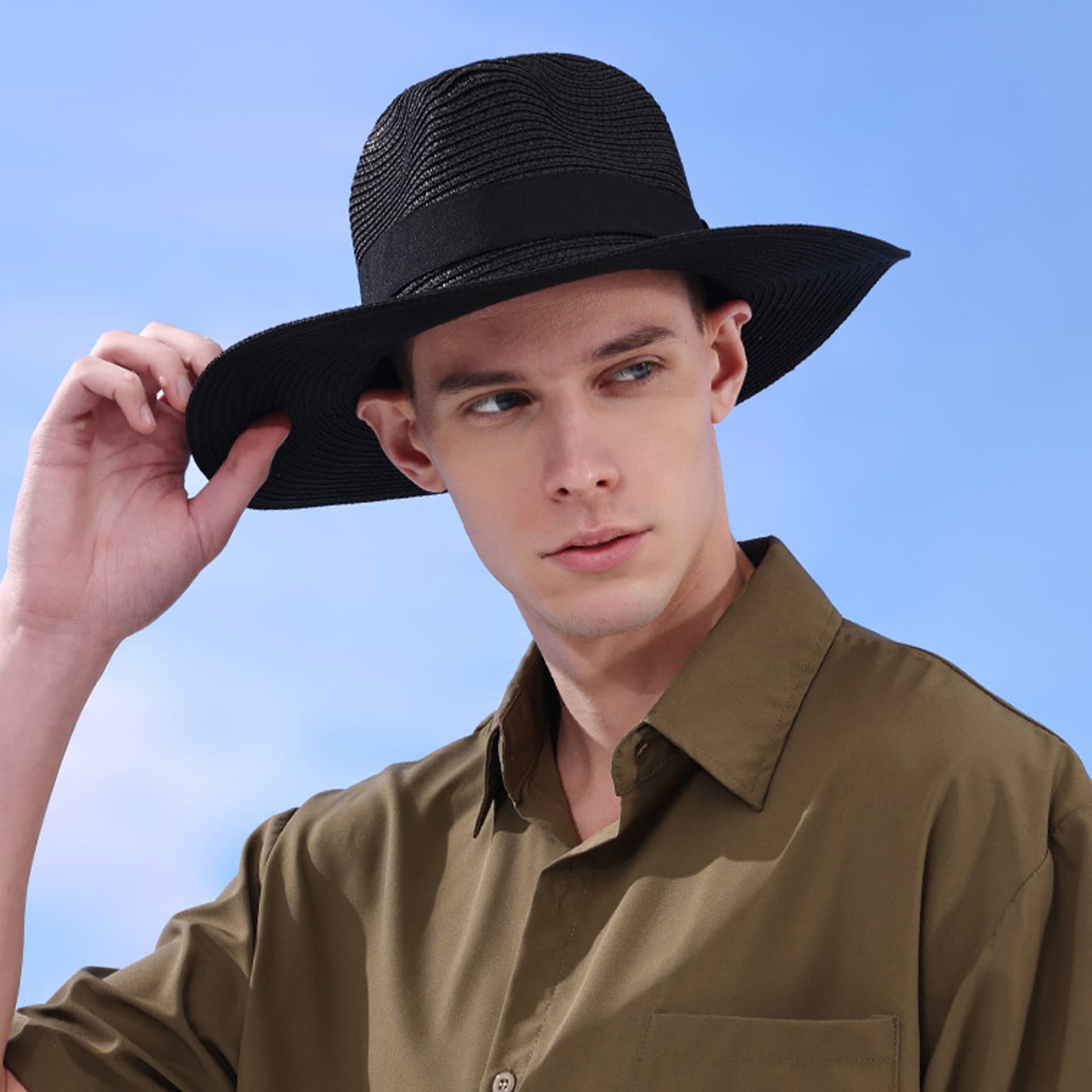 Beach summer straw sun hat for men and women, European style, 21 colors 3