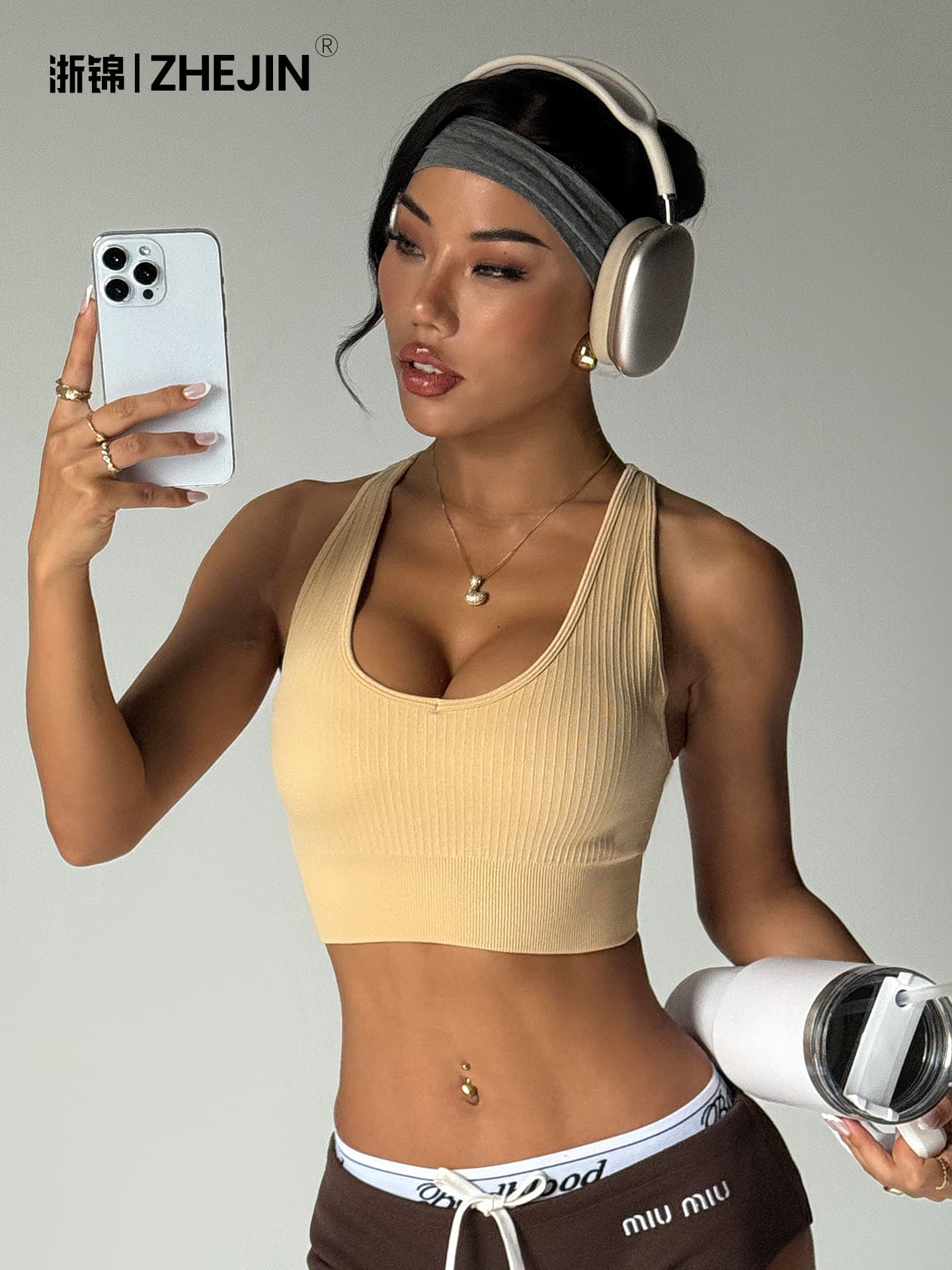(Cross-border trading), yoga clothing, set, bra, shorts, trousers, vest, European style, with short sleeve 3