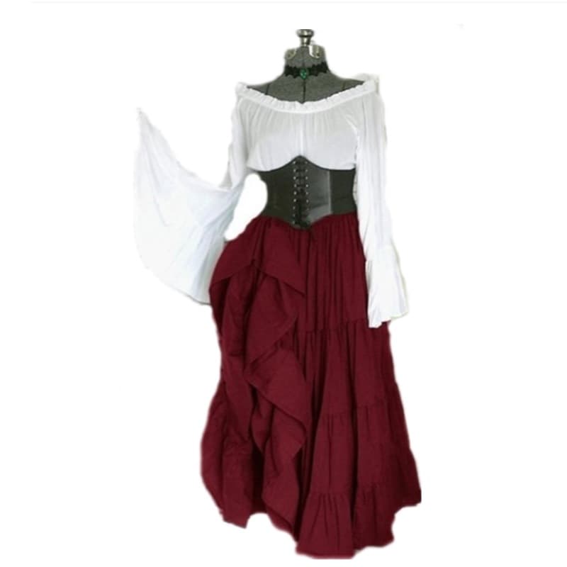 2025wish new party European and American long-sleeved dresses for women's Renaissance medieval clothing 5
