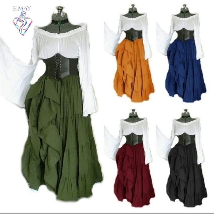 2025wish new party European and American long-sleeved dresses for women's Renaissance medieval clothing