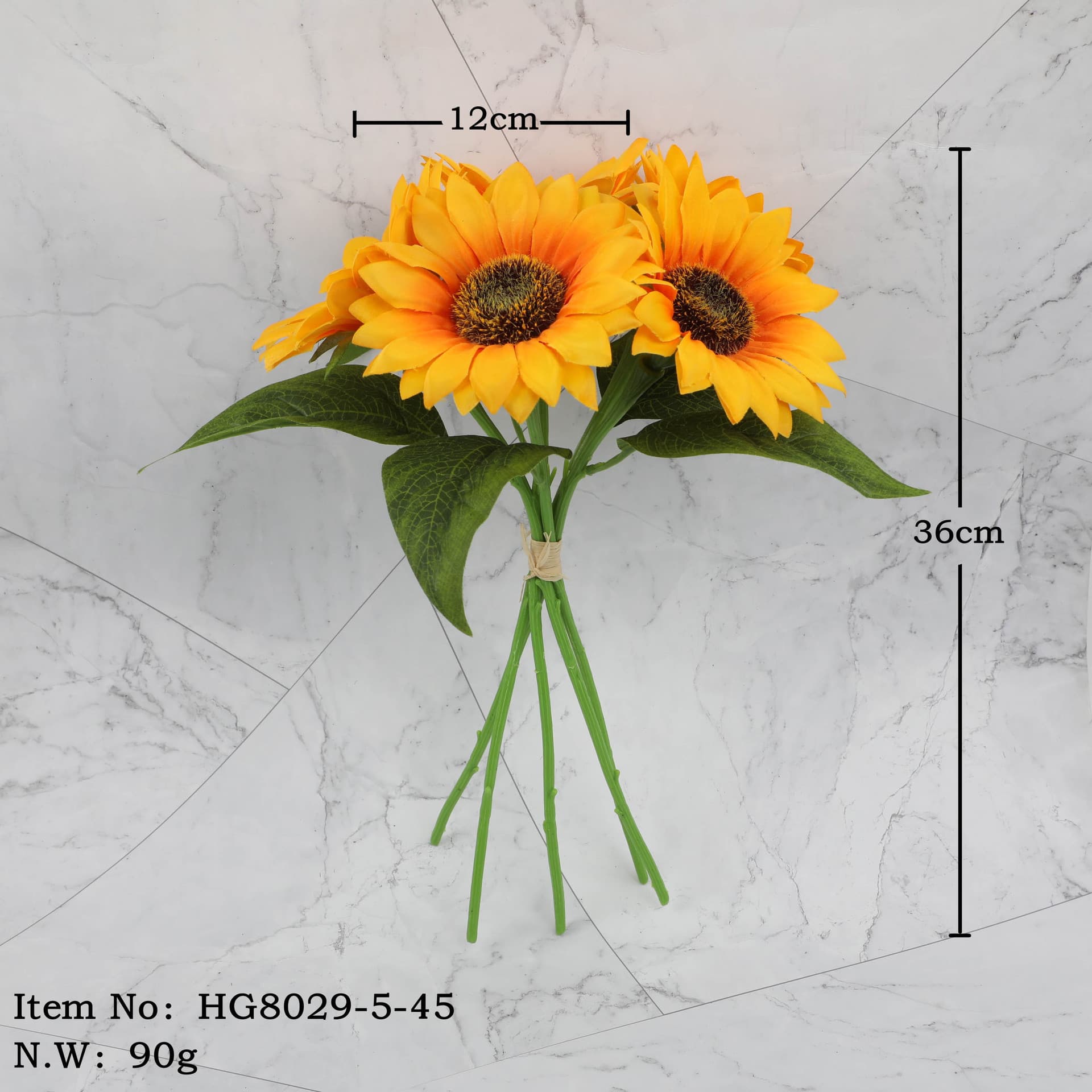 Simulated artificial flowers, sunflowers, fake plants, green leaves, e-commerce decorative plants, high simulation flowers 3