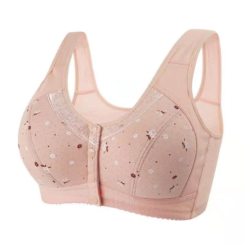 Summer cotton underwear, lace wireless bra, vest, plus size, for middle age 5