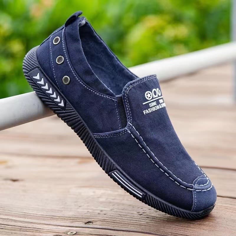 Old Beijing cloth shoes men's spring new casual canvas shoes low top breathable one-foot lazier shoes soft sole work shoes 3