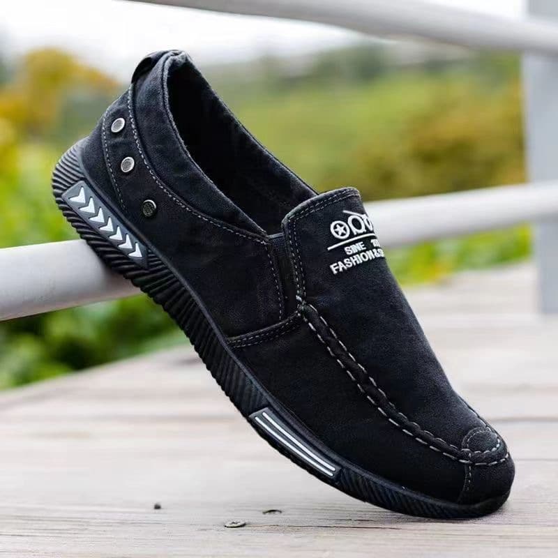 Old Beijing cloth shoes men's spring new casual canvas shoes low top breathable one-foot lazier shoes soft sole work shoes 4