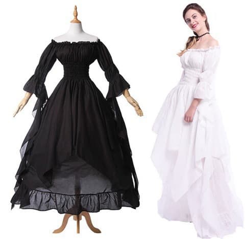 Lace megaphone, retro dress with sleeves, small princess costume, Gothic, cosplay, graduation party, princess style 4
