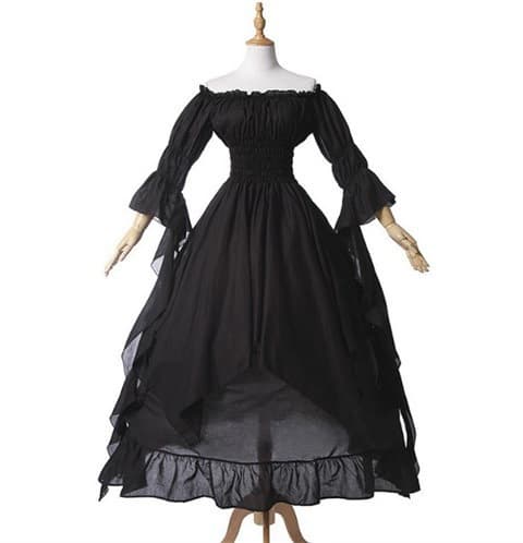 Lace megaphone, retro dress with sleeves, small princess costume, Gothic, cosplay, graduation party, princess style 5