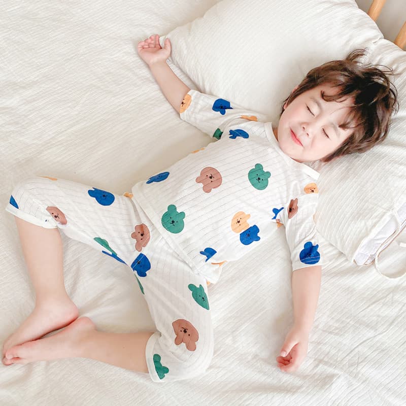 Summer children's respiratory set, cotton breathable cartoon pijama