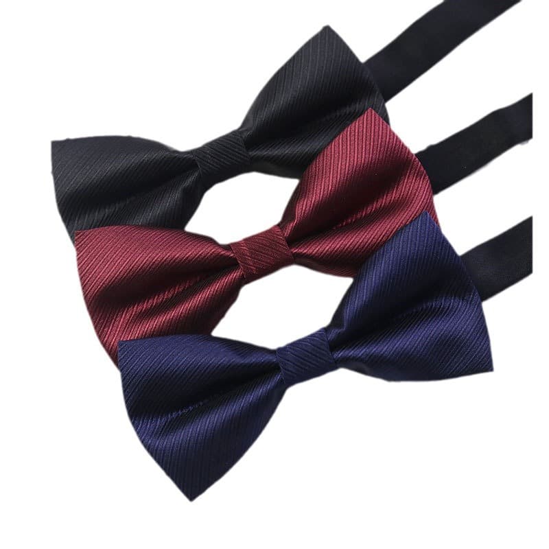 Bow tie, burgundy black shirt English style with bow, Korean style 4