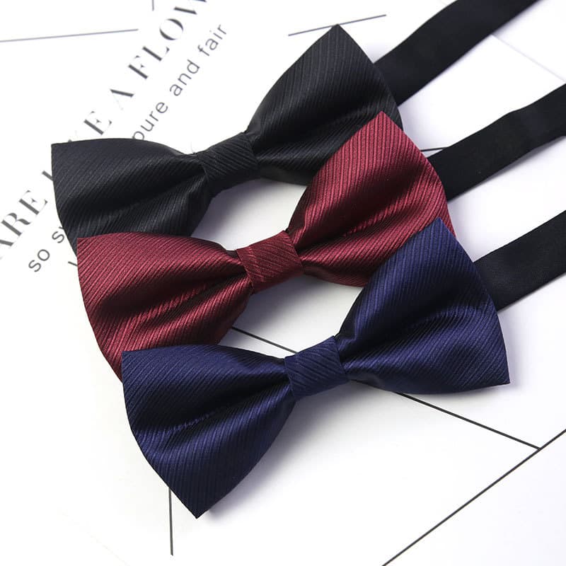 Bow tie, burgundy black shirt English style with bow, Korean style
