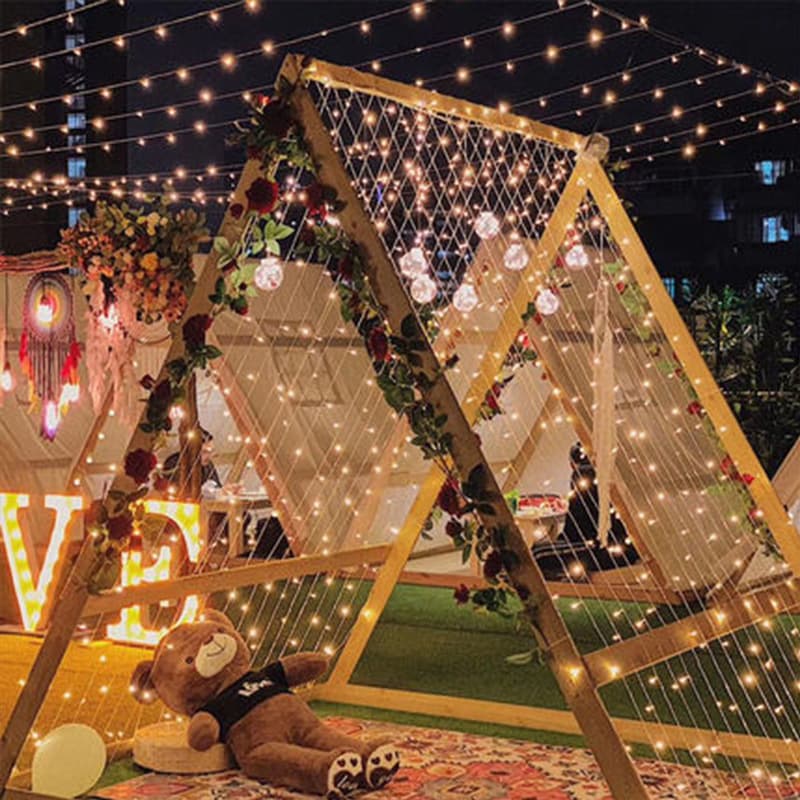 Led small colorful lights string lights outdoor waterproof bedroom decoration lights star lights holiday lights with christmas decoration baby's breath 4