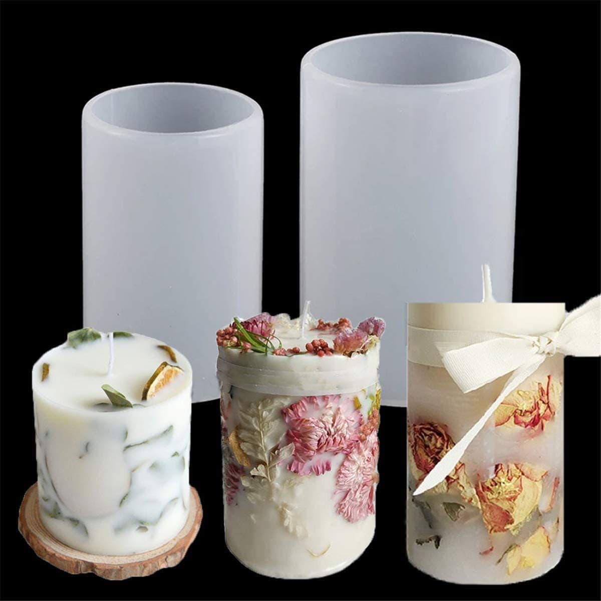 Three dimensional candle, silicone mold, soap mold, DIY, cylinder body