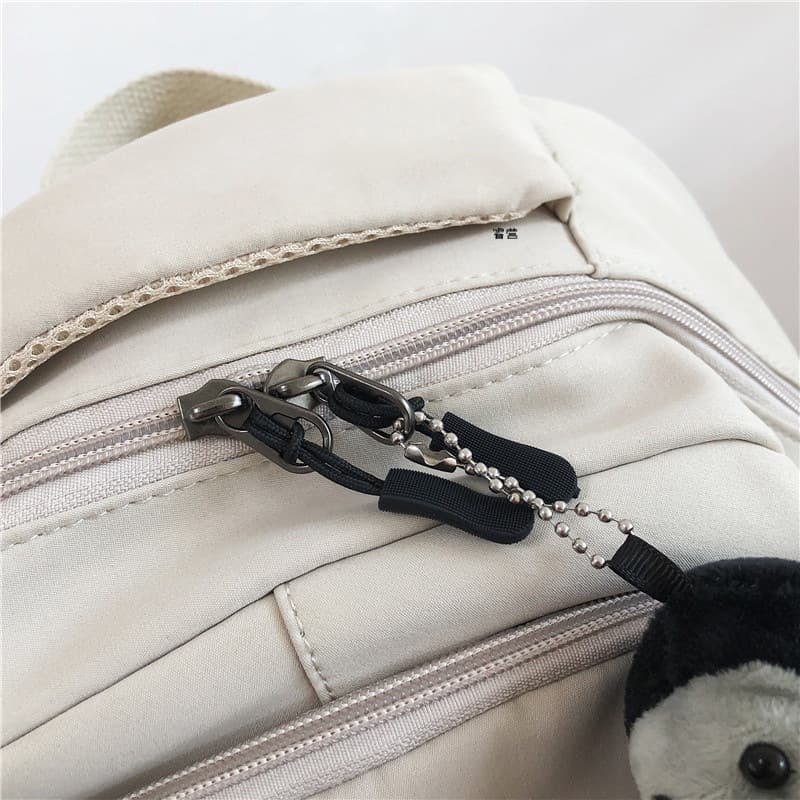 Solid color backpack, school bag, capacious shoulder bag, Korean style, for secondary school, simple and elegant design 4