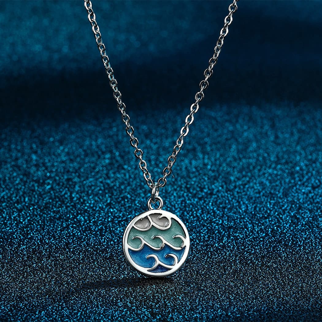 Necklace, wavy minimalistic jewelry, accessory, simple and elegant design 2