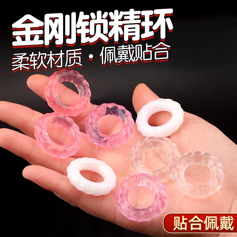 Men's silicone threaded delay ring lock semen penis ring thickening male sex toys adult sex products 2