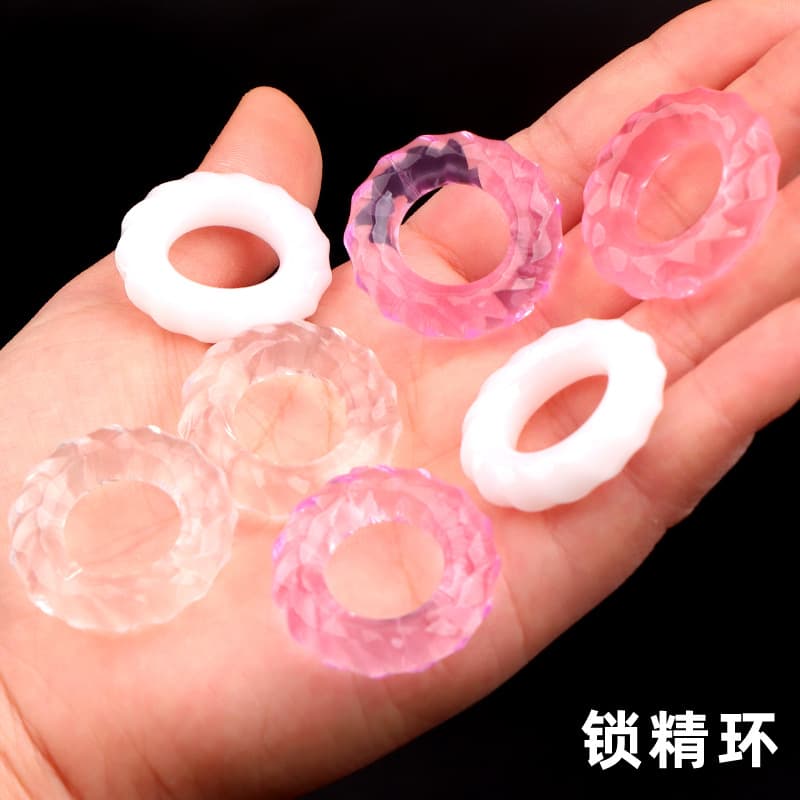 Men's silicone threaded delay ring lock semen penis ring thickening male sex toys adult sex products 3
