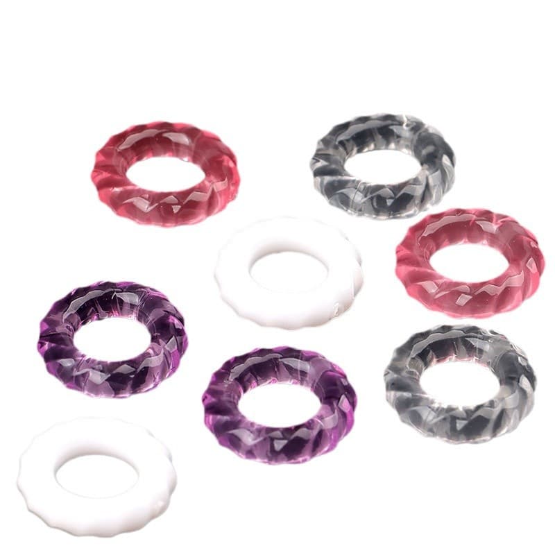Men's silicone threaded delay ring lock semen penis ring thickening male sex toys adult sex products 5
