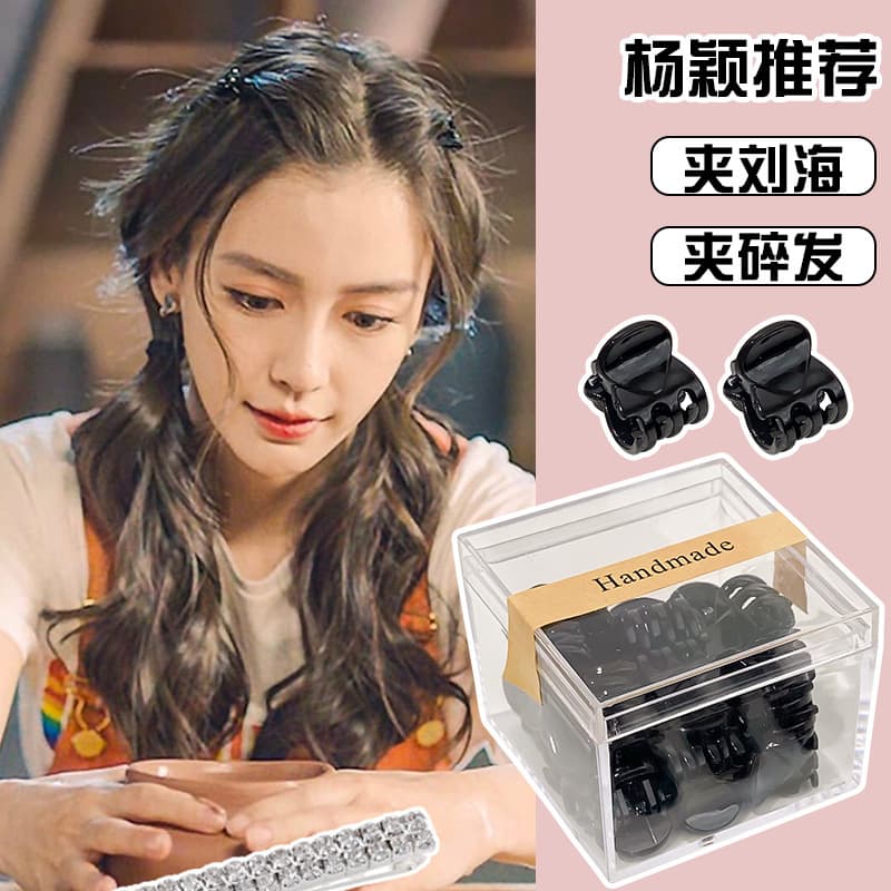 Small crab pin, hair accessory, hairgrip, bangs, black hairpins, princess style 2