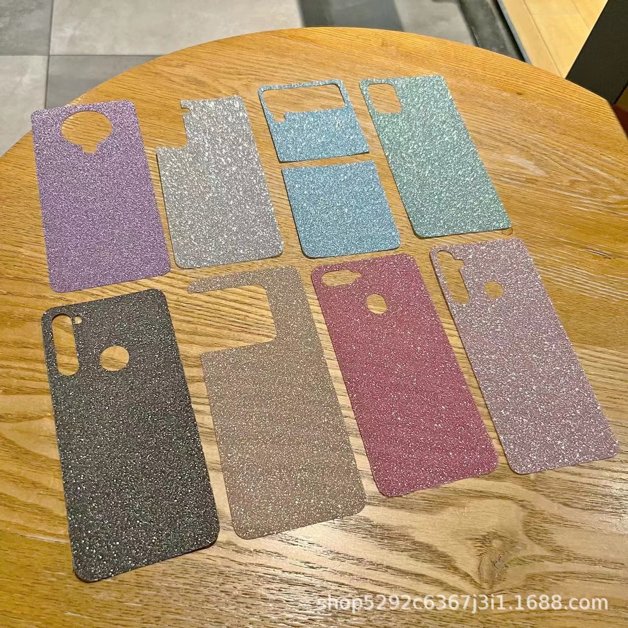 Suitable for mobile phone case DIY shell pattern Apple Samsung Huawei to send flash powder silver laser card paper stickers transparent 2
