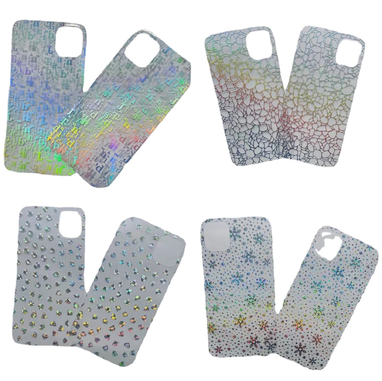 Suitable for mobile phone case DIY shell pattern Apple Samsung Huawei to send flash powder silver laser card paper stickers transparent 5