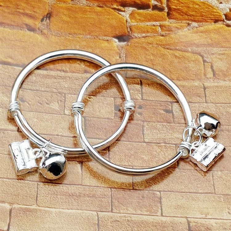Small bell for men and women girl's, silver bracelet, adjustable grabber, Birthday gift 2