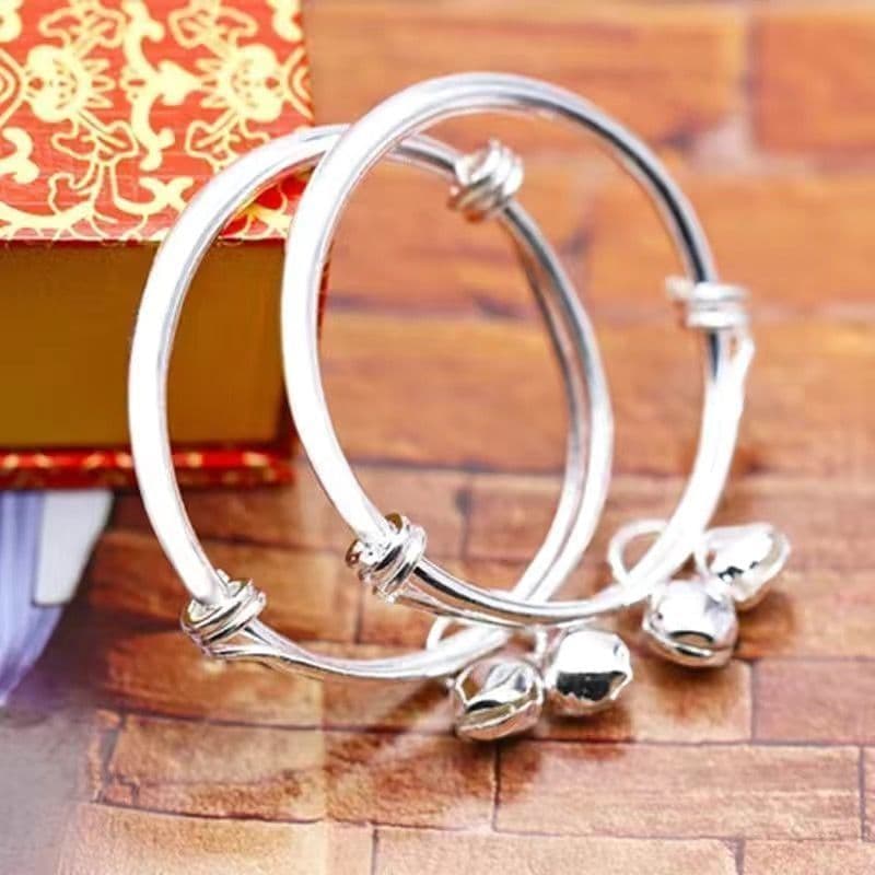Small bell for men and women girl's, silver bracelet, adjustable grabber, Birthday gift 3