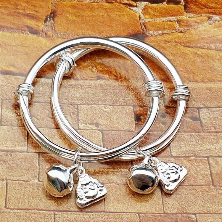 Small bell for men and women girl's, silver bracelet, adjustable grabber, Birthday gift 4