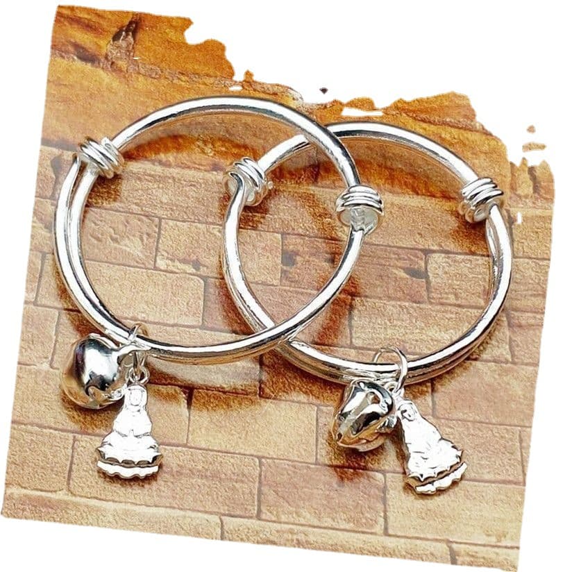 Small bell for men and women girl's, silver bracelet, adjustable grabber, Birthday gift 5