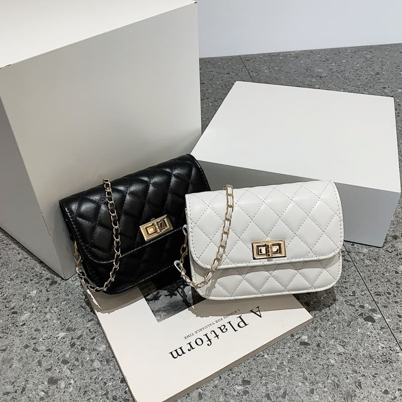 Retro trend one-shoulder bag with diamond pattern for leisure, small bag, Korean style, internet celebrity 3