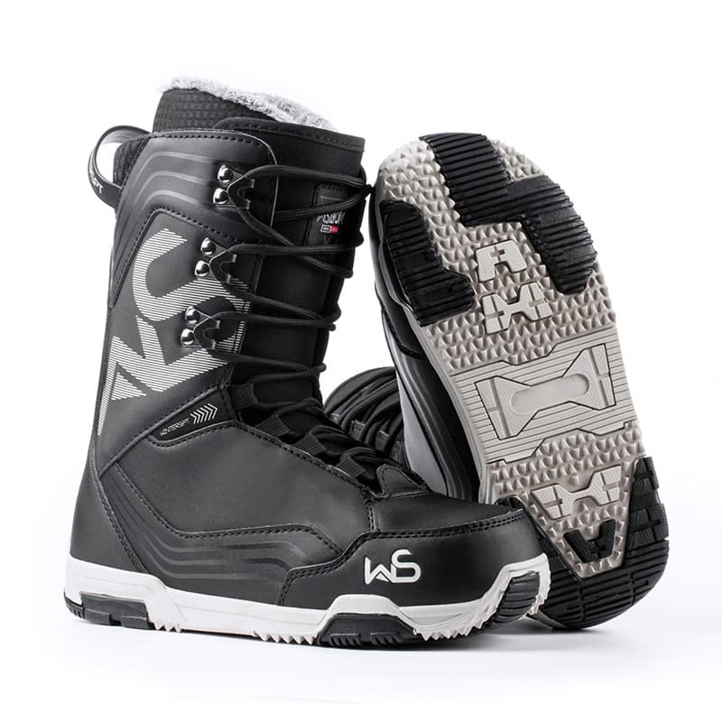 WS Snowboard boots, all-terrain regional snowboard boots, waterproof men's and women's snowboard shoes, flat patterned ski boots 4