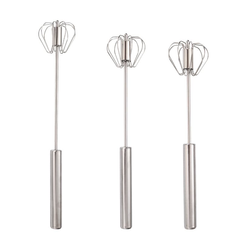 Semi-automatic stainless steel egg beater egg mixer manual press rotary egg beater kitchen baking tool 5