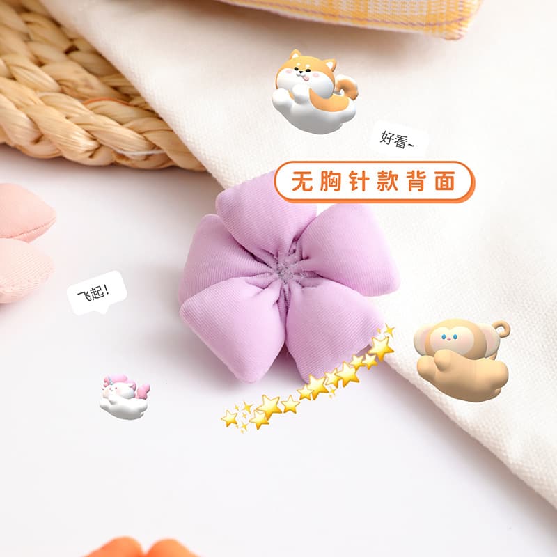 Cloth solar-powered, cute brooch, children's pendant, pin lapel pin, linen bag, accessory, flowered, DIY, Birthday gift 4