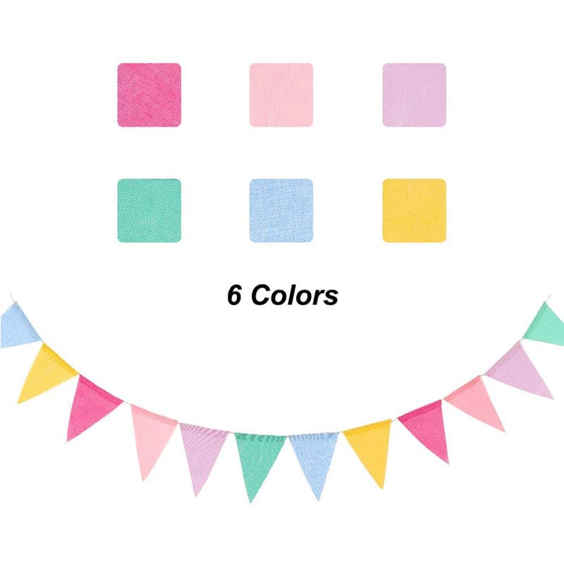 Cross-border imitation linen pennant wedding decoration party flag pulling venue layout hanging flag birthday wedding decoration bunting 2