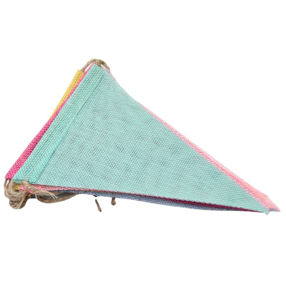 Cross-border imitation linen pennant wedding decoration party flag pulling venue layout hanging flag birthday wedding decoration bunting 5