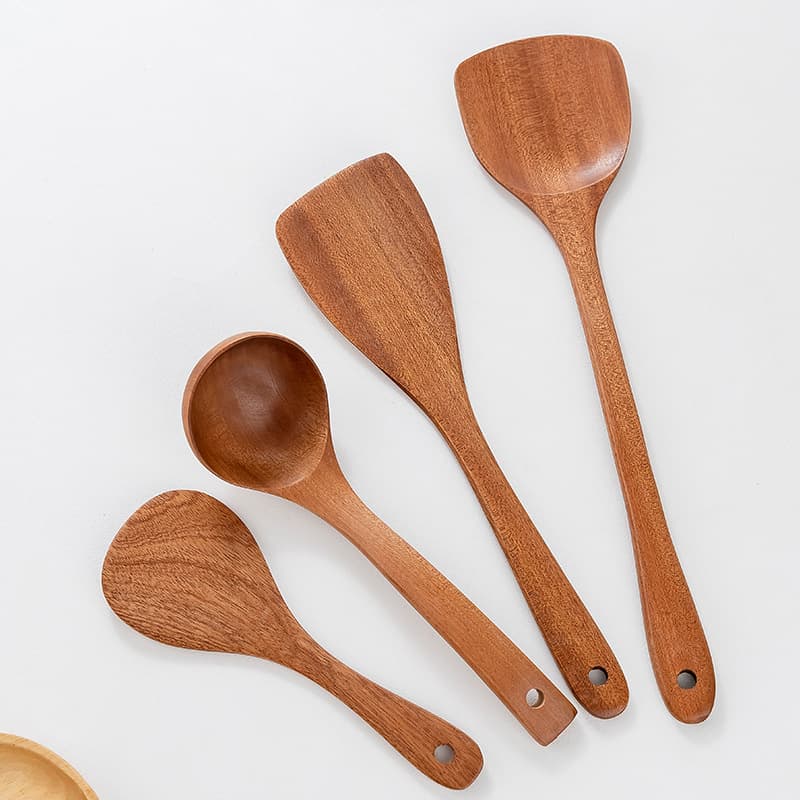 Kitchenware sandalwood, set, wooden shovel for home use, tableware 3