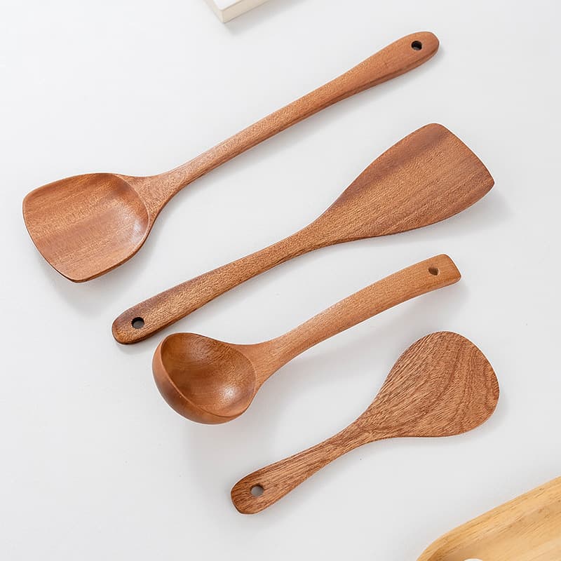 Kitchenware sandalwood, set, wooden shovel for home use, tableware 4