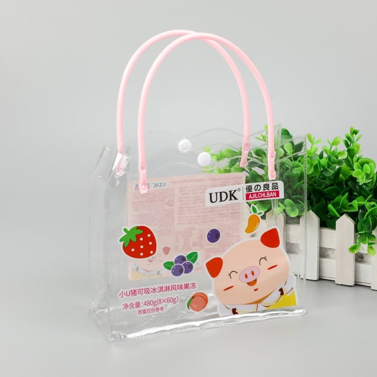 Milk fruit jelly bag, beverage gift advertising bag transparent plastic handbag color print logo 2