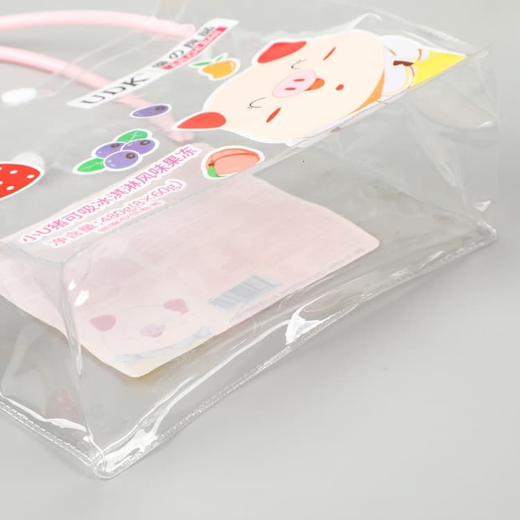 Milk fruit jelly bag, beverage gift advertising bag transparent plastic handbag color print logo 4