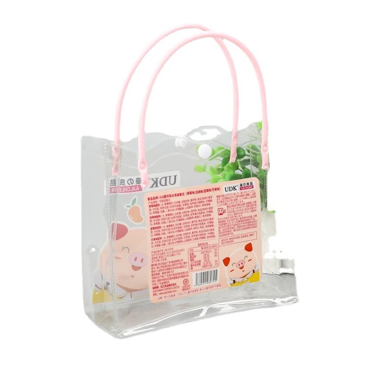 Milk fruit jelly bag, beverage gift advertising bag transparent plastic handbag color print logo 5