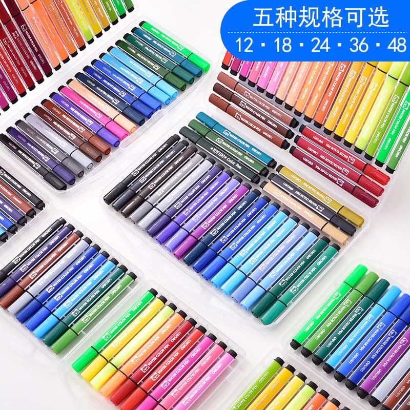 Cartoon triangular watercolour, crayons, coloring book, brush, children's set, 36, 48 colors, washable, Birthday gift 3