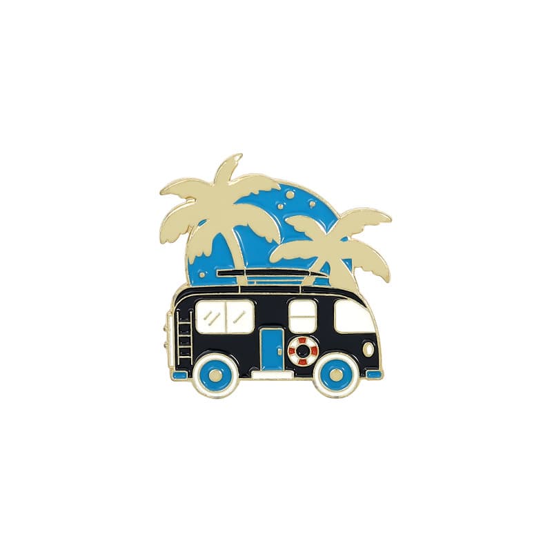 Creative landscape map set 20 European and American tourist attractions brooches metal badges geometric styling clothing 4